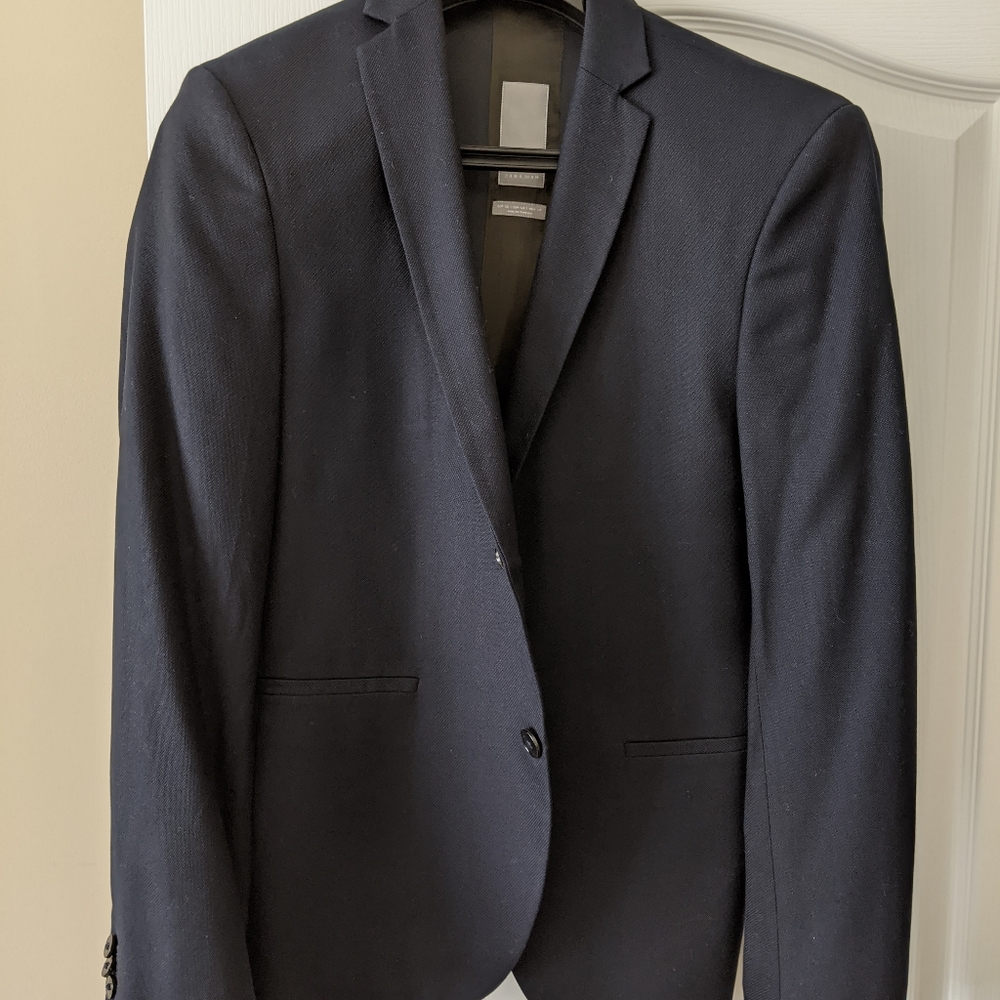 Zara Blue Fly-Fronted Blazer